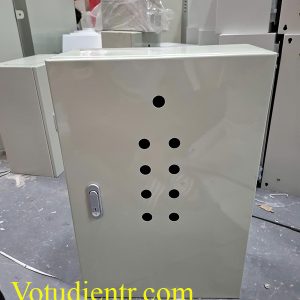 Vỏ tủ điện trong nhà một lớp cánh 600x400x200x1mm sơn tĩnh điện màu ghi sần sáng giá tốt tại xưởng Hà Nội