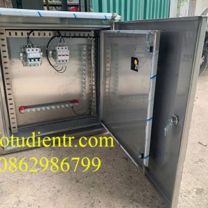 Vỏ tủ điện inox 304 ngoài trời sơn tĩnh điện kích thước 800x600x250x1mm 2 lớp cánh có tấm panel có hèm bẫy nước có hèm chống nước giá tốt tại xưởng hà nội và TP HCM