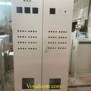 Vỏ tủ điện 1 lớp cánh 2 cánh mở 2 bên kích thước 1600x1200x350x1,5mm sơn tĩnh điện cánh ngoài khoét lỗ có thanh gá lắp thiết bị giá tốt tại xưởng Hà Nội và Điện Biên