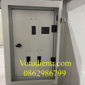 Tủ điện 2 lớp cánh trong nhà 600x300x250x1mm khoét lỗ chân đế giá xưởng - Ảnh 5