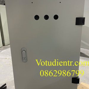 Tủ điện 2 lớp cánh trong nhà 600x300x250x1mm khoét lỗ chân đế giá xưởng - Ảnh 3